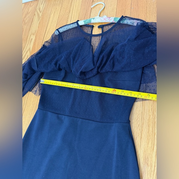 ASOS Navy Maternity Dress  Sheer Ruffle Bodycon Dress NWT, Party Dress - Picture 3 of 9